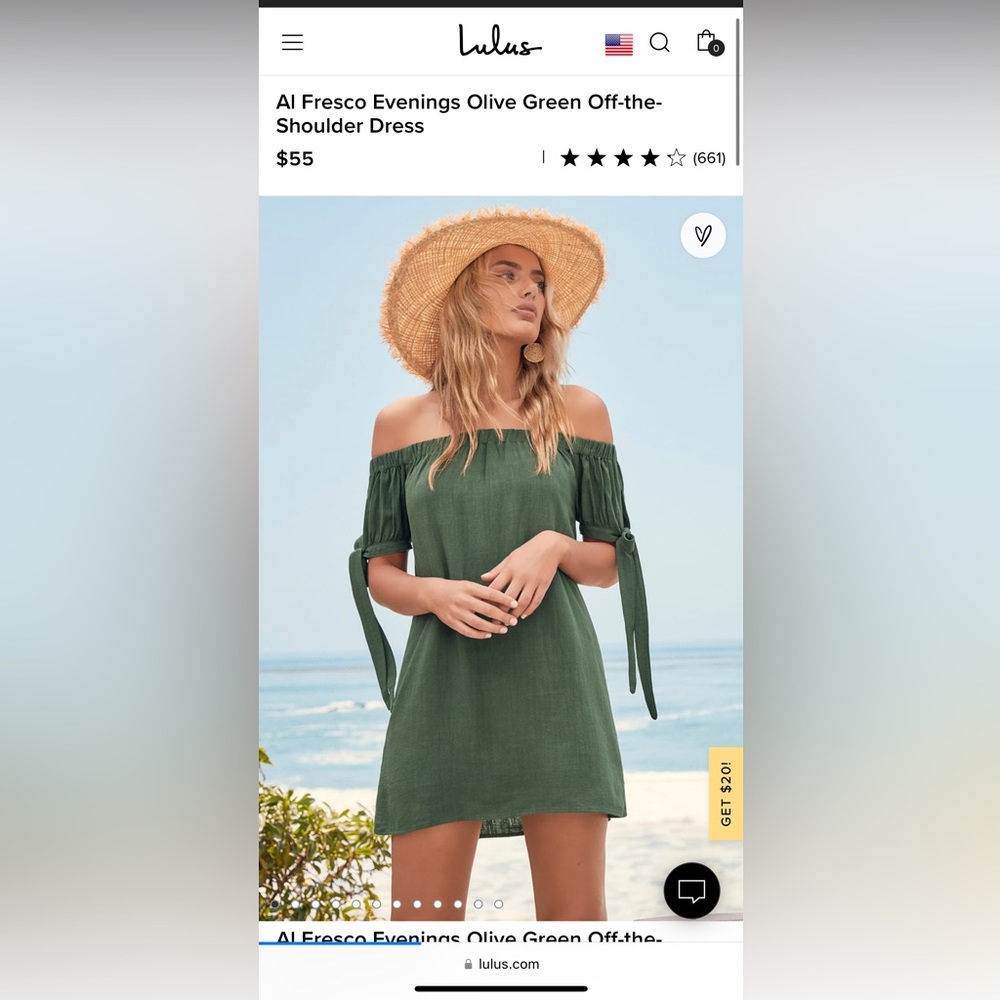 NWT olive green mini dress. XS